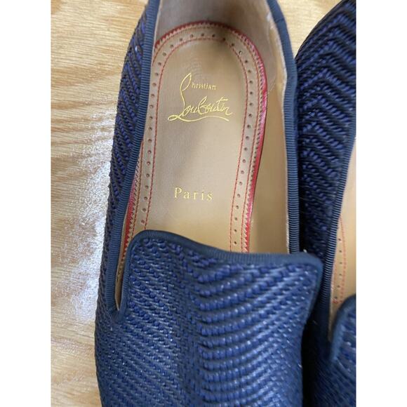 Christian Louboutin Dandelion Loafer Men's 8 Blue Slip On Low Top Almond Toe B36 - Picture 2 of 9